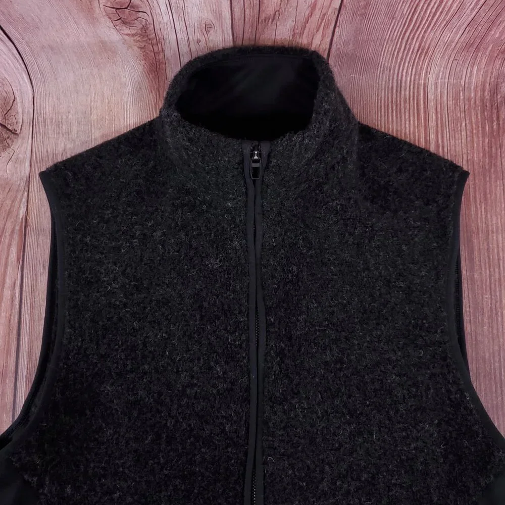 Lululemon Tundra Trek Vest Mens Small Wool Blend Sherpa Fleece Heathered Black - Picture 3 of 13